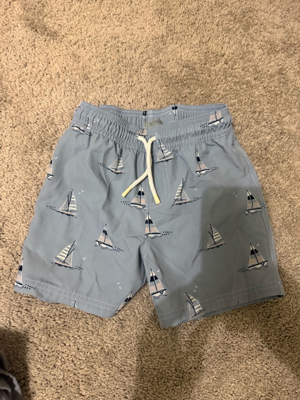 Petit Lem Light Blue Sailboat Swim Shorts